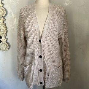 American Eagle Ivory knit Cardigan w/button closure & pockets Size Medium